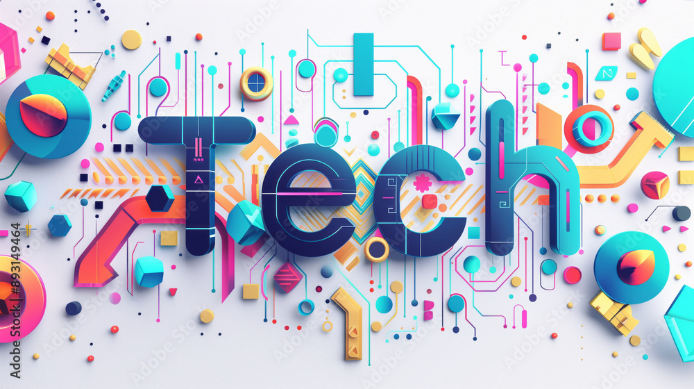 Futuristic background with the 3d word Futuristic background with the 3d word