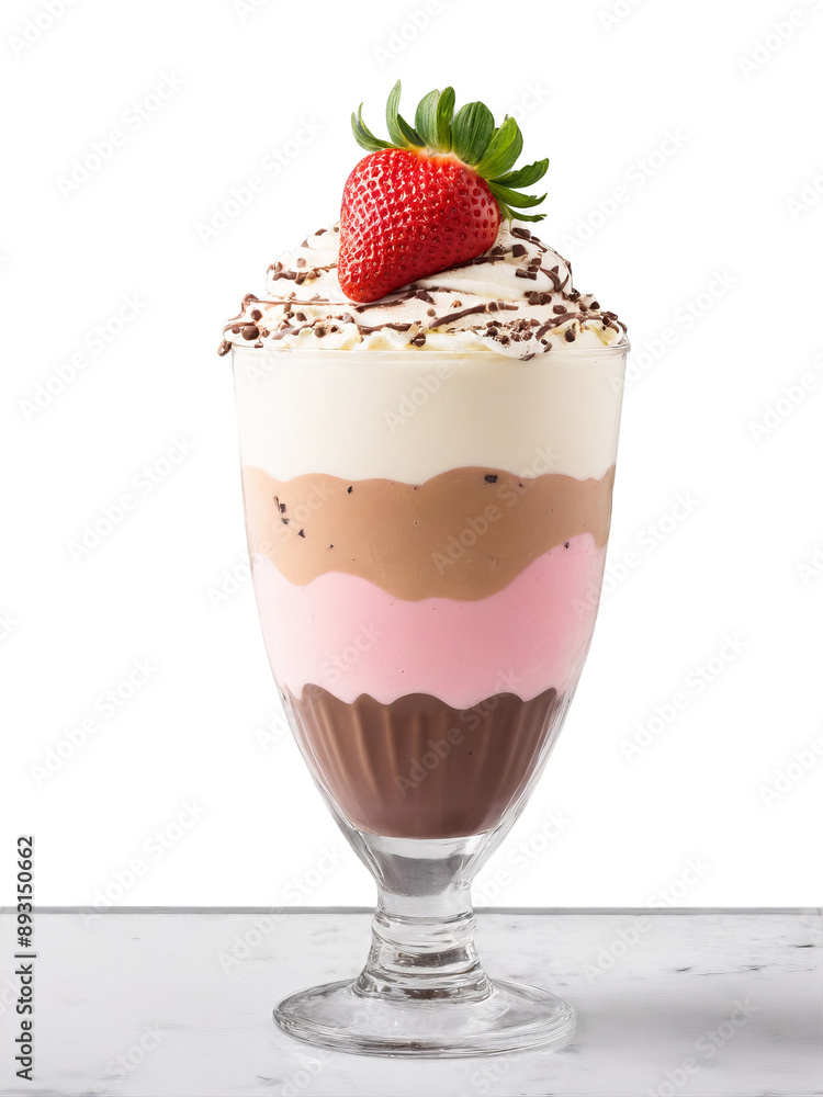 Neapolitan milkshake triple layered glass strawberry chocolate vanilla ice cream Drink Photography with Hyperdetailed Photograph Neapolitan milkshake triple layered glass strawberry chocolate vanilla ice cream Drink Photography with Hyperdetailed Photograph