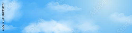 Sunny day background with blue sky and beautiful white clouds