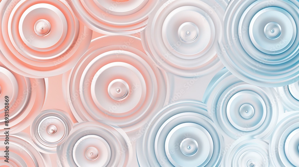 Abstract gradient circular pattern background in pastel coral and blue, seamless and trendy for 2024. Abstract gradient circular pattern background in pastel coral and blue, seamless and trendy for 2024.