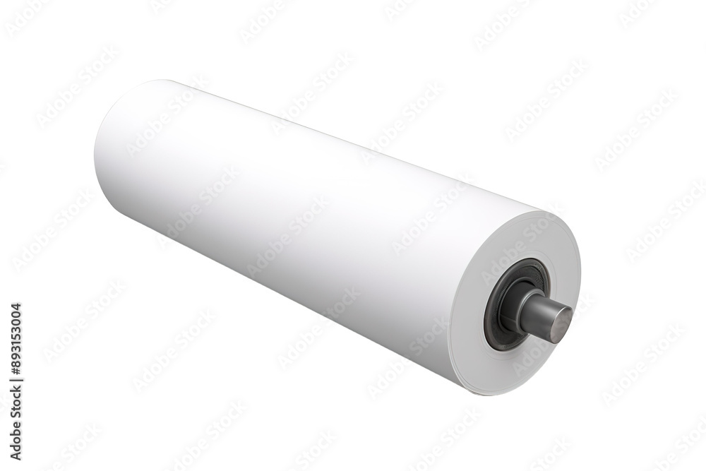 A Sleek White Roller Ready for Action on a Production Line on a Clear PNG or White Background. A Sleek White Roller Ready for Action on a Production Line on a Clear PNG or White Background.