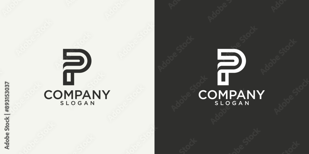 Fototapeta premium initial P abstract monogram logo design vector