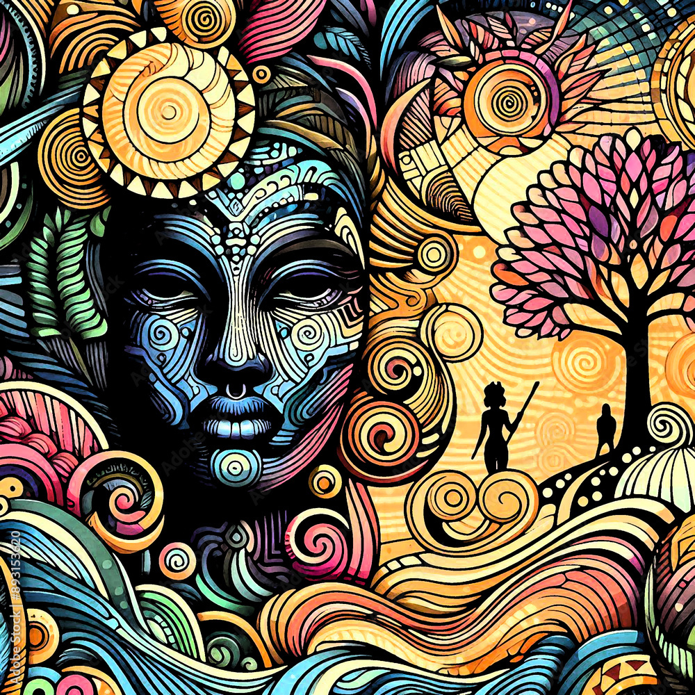 boho art style pattern texture woman face
boho art style pattern texture woman face