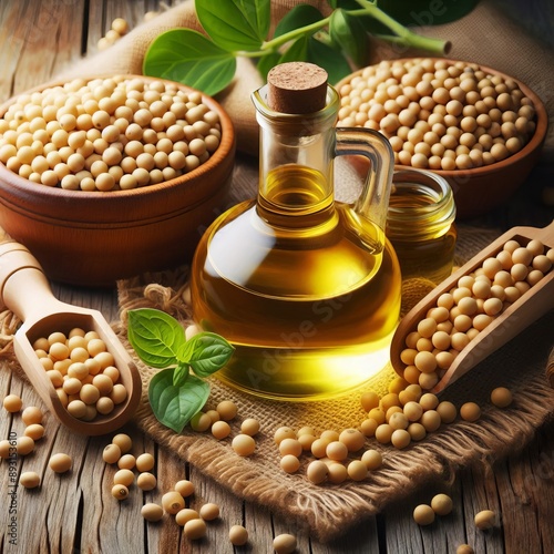 53 64. Soybean oil - a commonly used vegetable oil made from soy photo