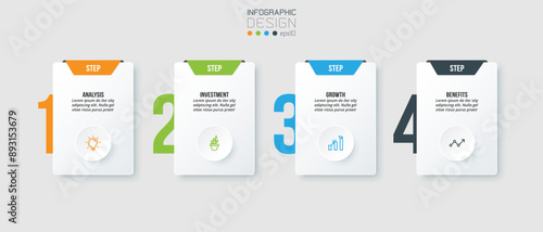 Infographic template business concept with step. 