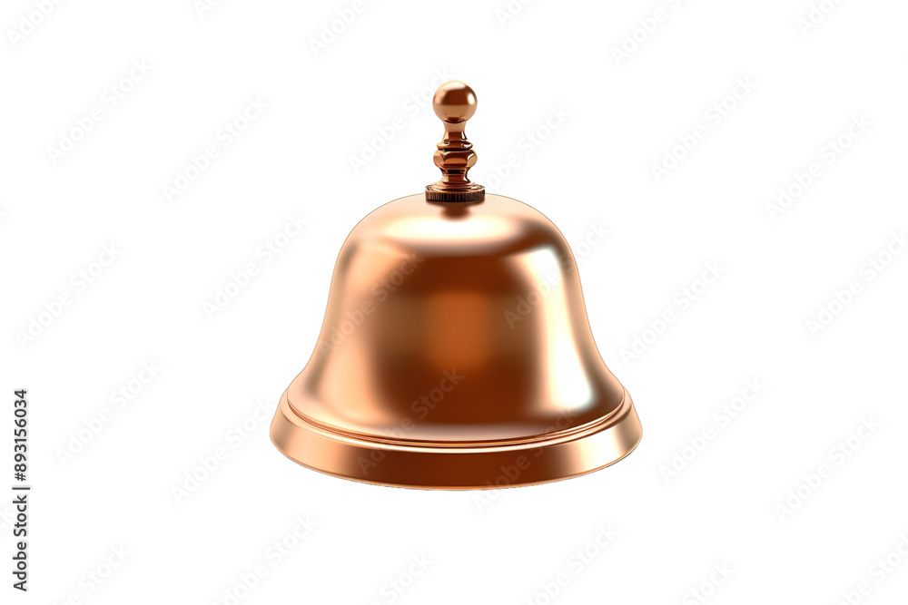 A Polished Brass Bell, Ready to Ring in a New Day on a Clear PNG or White Background. A Polished Brass Bell, Ready to Ring in a New Day on a Clear PNG or White Background.