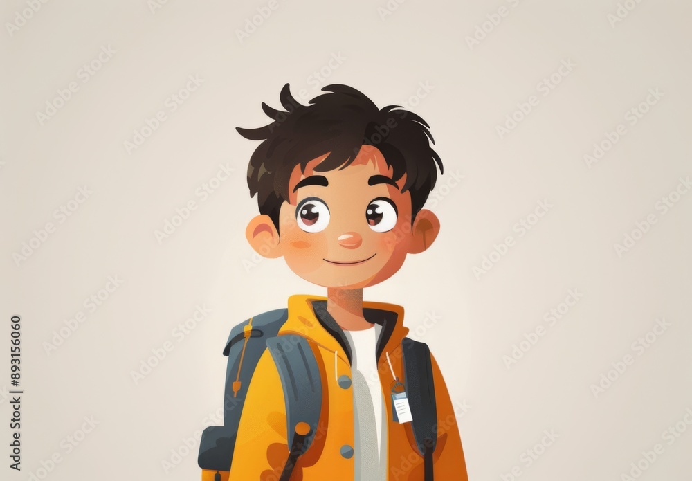 バックパックを背負った学生のイラスト バックパックを背負った学生のイラスト