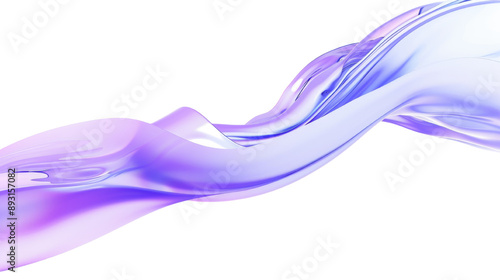 Elegant blue and purple wave liquid art isolated on transparent background