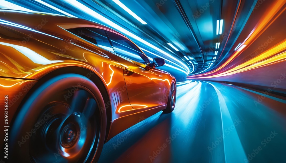 Dynamic racing performance and glowing effects in neon highways Dynamic racing performance and glowing effects in neon highways