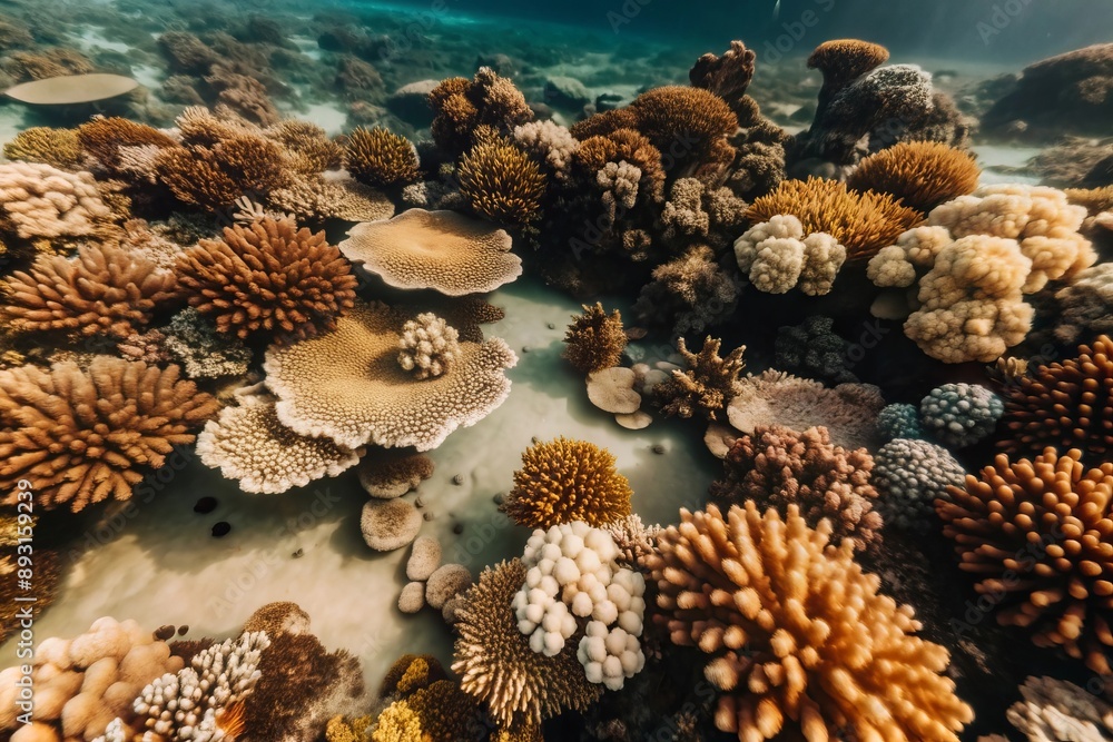Fototapeta premium Colorful Coral Reef Underwater.