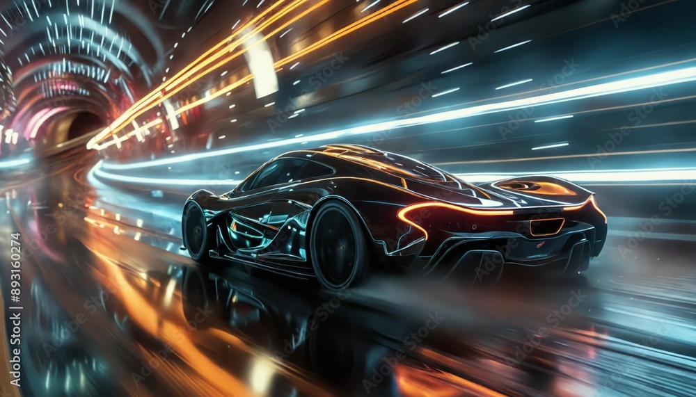 Dynamic racing performance and glowing effects in neon highways Dynamic racing performance and glowing effects in neon highways