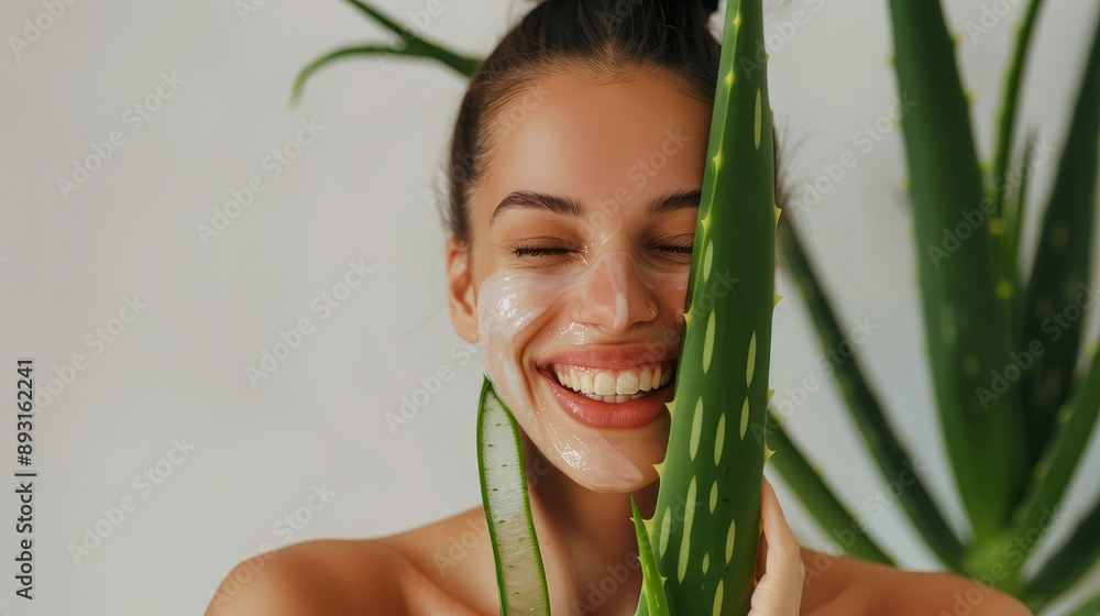 Natural moisturizing mask with aloe Vera Essence: a healthy choice for skin care and a source of happiness for women Natural moisturizing mask with aloe Vera Essence: a healthy choice for skin care and a source of happiness for women
