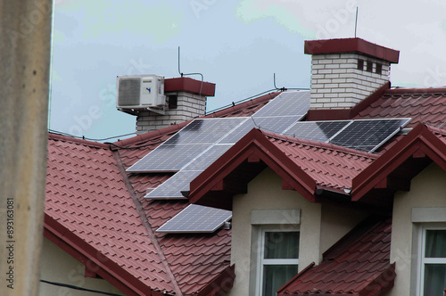 Installing a Solar Cell on a Roof.