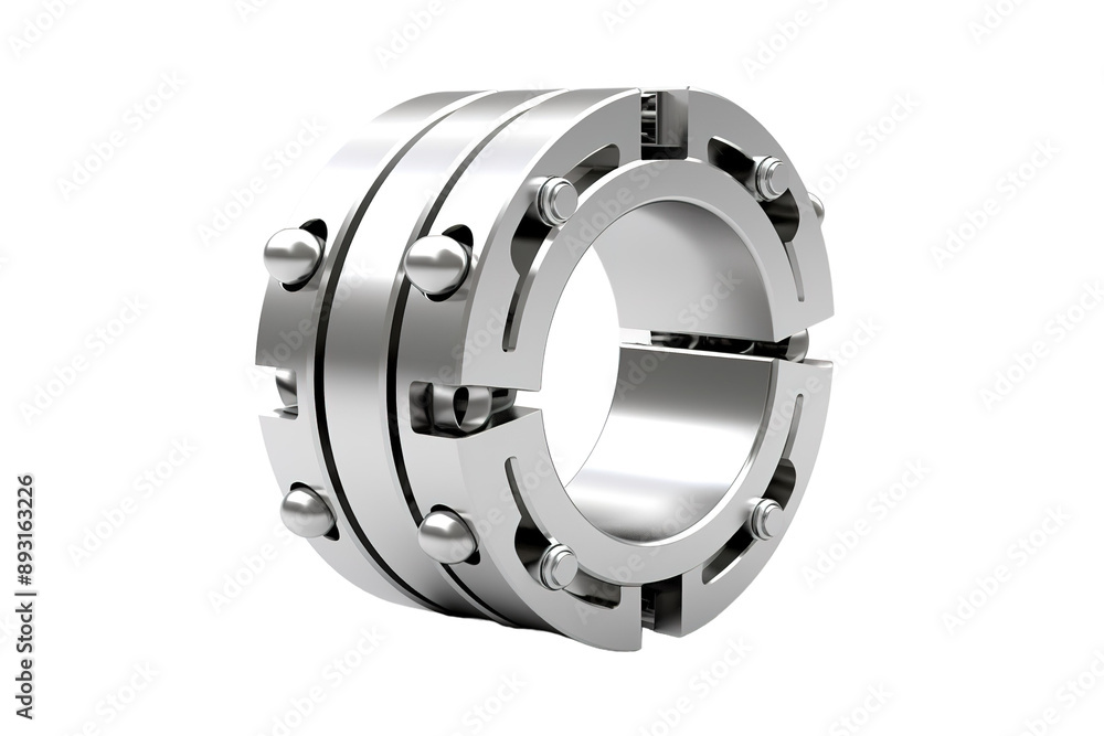 A Precisely Crafted Metallic Bearing for Industrial Applications on a Clear PNG or White Background. A Precisely Crafted Metallic Bearing for Industrial Applications on a Clear PNG or White Background.