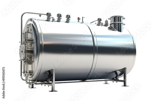 A Sleek, Silver Vessel Ready for Brewing in the Midst of a Bright, White Day on a Clear PNG or White Background.