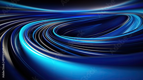 A blue abstract vortex design, representing innovation and transformation in the business world, business background Generative AI 