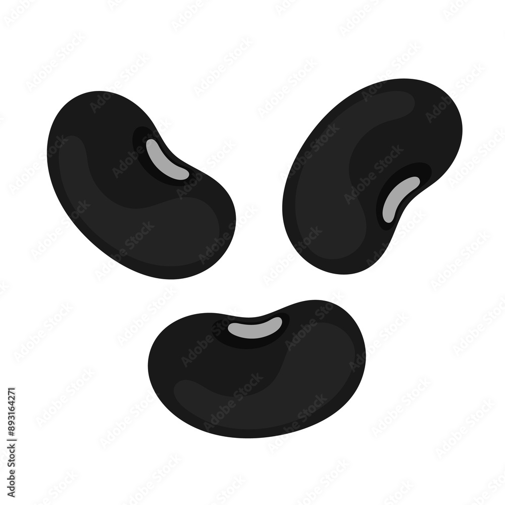 black beans flat vector illustration clipart black beans flat vector illustration clipart