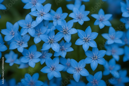 Top view of bluestar flowers bokeh background, AI Generated photo