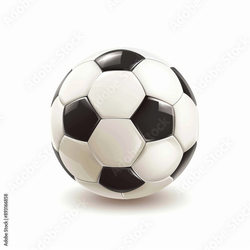 Soccer ball in realistic style isolated on a white background with shadow. Useful as an element for your designs. Vector illustration.