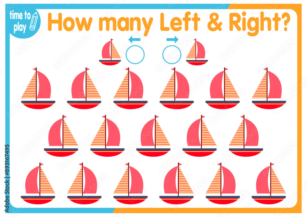 children's educational game, tasks. count how many elements will be placed on the right and how many on the left. boat, ship, trucks, car. children's educational game, tasks. count how many elements will be placed on the right and how many on the left. boat, ship, trucks, car.