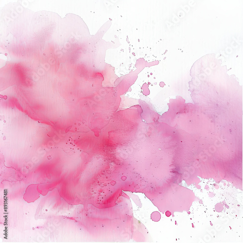 Soft pink watercolor splash for Valentine's Day or weddings. photo