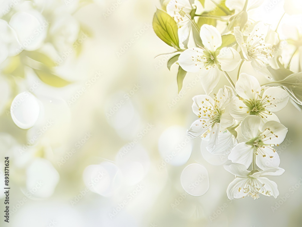 Blooming Springscape: Ethereal White Flowers and Easter Elegance Blooming Springscape: Ethereal White Flowers and Easter Elegance