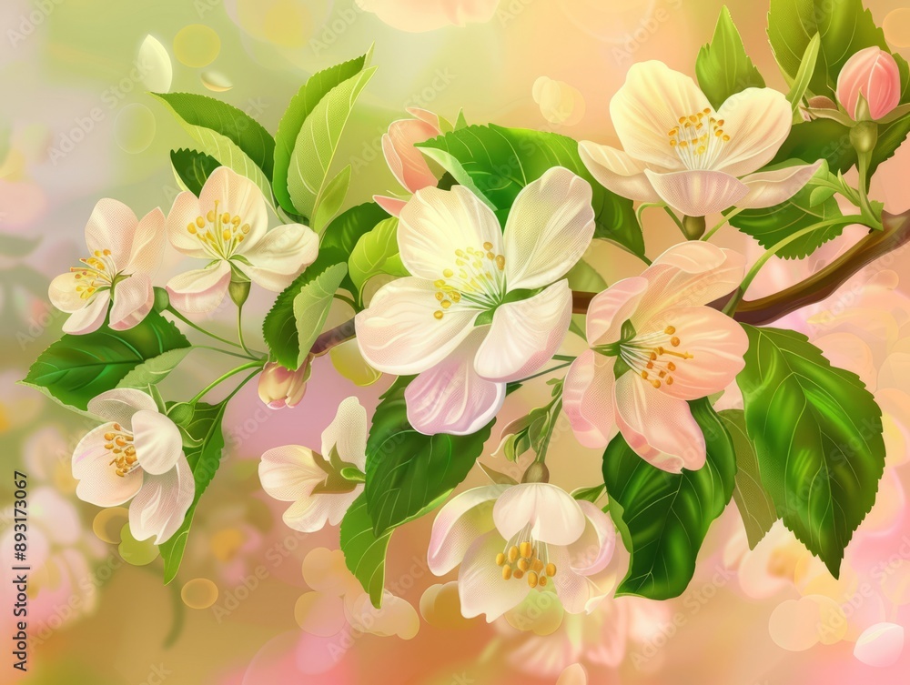 Spring Magic: An up-close look at apple blossoms in full bloom --ar 4:3 Spring Magic: An up-close look at apple blossoms in full bloom --ar 4:3