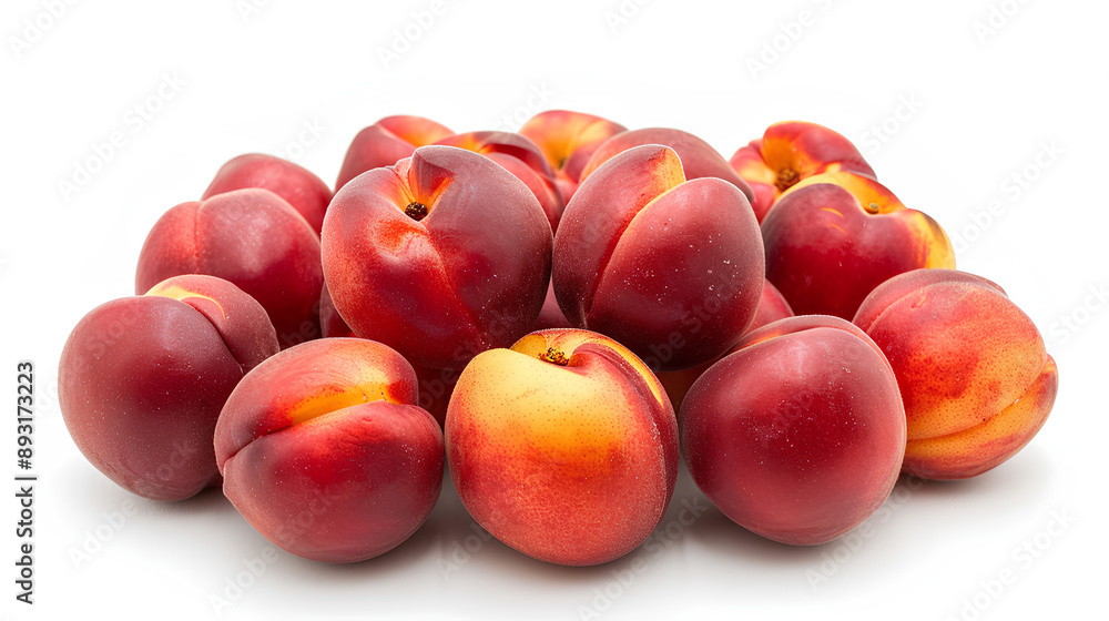 Peach peaches Nectarine Nectarines fruit, many angles and view side top front heap pile bunch isolated on white background Peach peaches Nectarine Nectarines fruit, many angles and view side top front heap pile bunch isolated on white background
