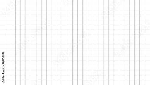 Horizontal grid square graph line page on white background,horizontal book blank for notes