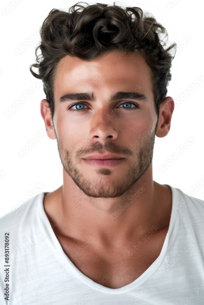 Fototapeta premium Portrait Foto für Ausweis - Junger Mann mit Dreitagebart