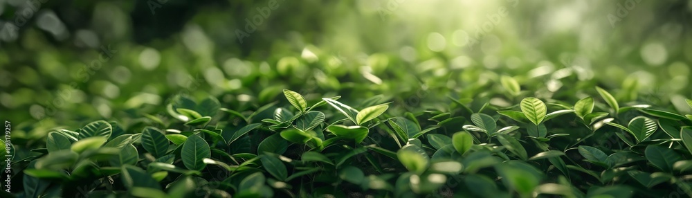 A close-up view of a verdant plant. A close-up view of a verdant plant.