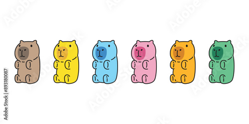 capybara icon jelly gummy vector gelatin fruity pet cartoon character logo symbol illustration isolated clip art design