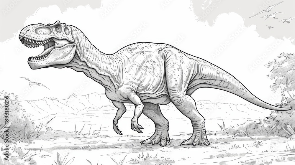 Color in a picture of a Giganotosaurus dinosaur. Color in a picture of a Giganotosaurus dinosaur.