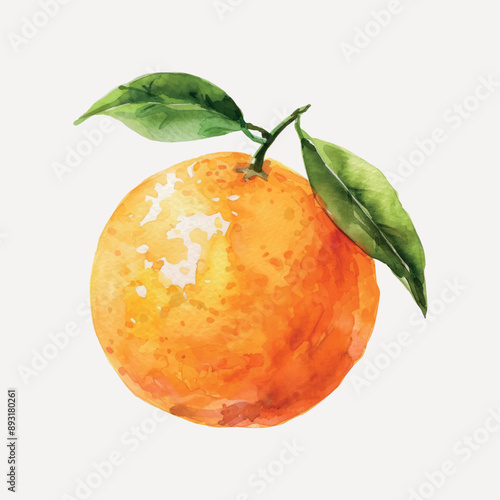 Vibrant watercolor orange fruit