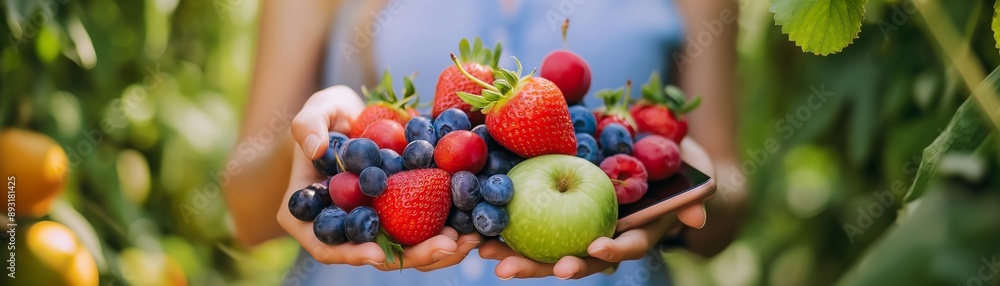 A woman holds a fresh vegetable.