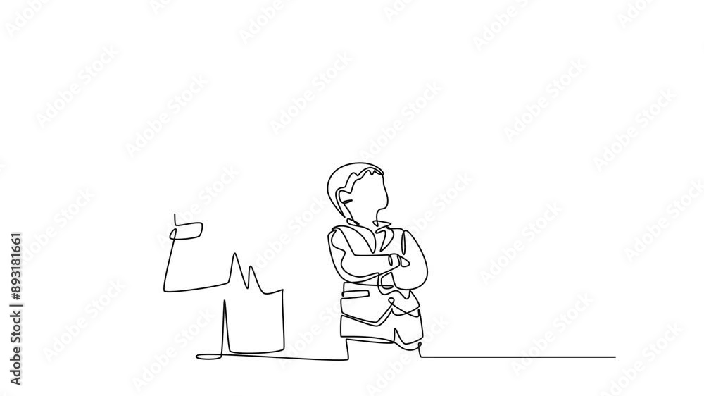 Parent-child relationship, communication concept. Single line draw design. Full length animation illustration. High quality 4k footage. Parent-child relationship, communication concept. Single line draw design. Full length animation illustration. High quality 4k footage.