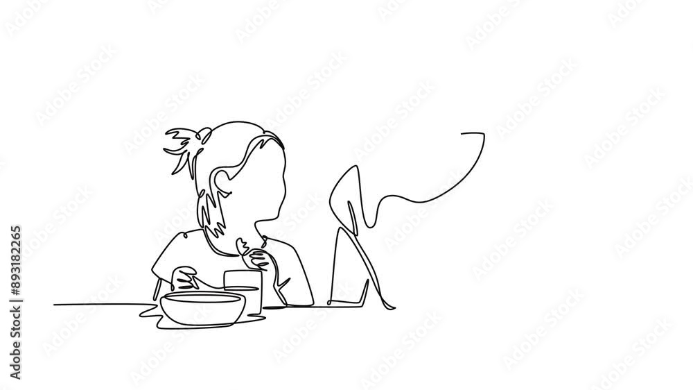 Parent-child relationship, communication concept. Single line draw design. Full length animation illustration. High quality 4k footage. Parent-child relationship, communication concept. Single line draw design. Full length animation illustration. High quality 4k footage.