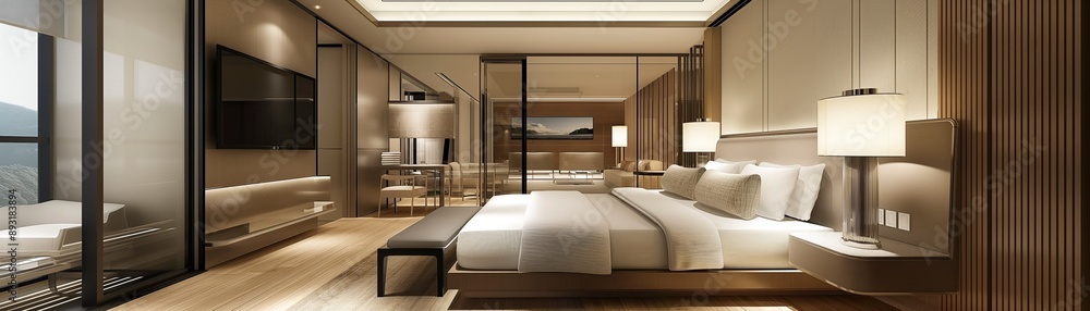 A Luxurious Hotel Bedroom. A Luxurious Hotel Bedroom.