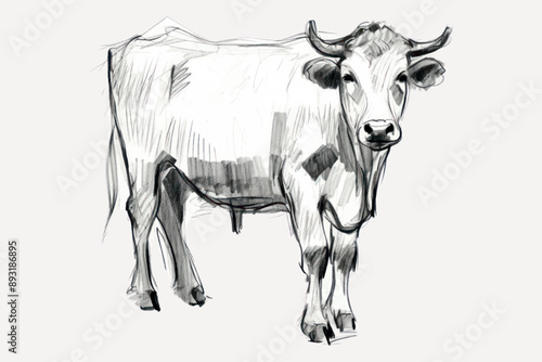 Hand-drawn cow sketch art