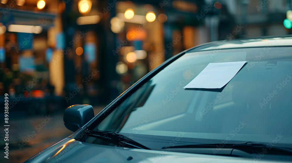a white paper placed on the wiper of an hond civic, a white paper placed on the wiper of an hond civic,