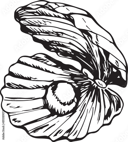 Sea shell with pearl