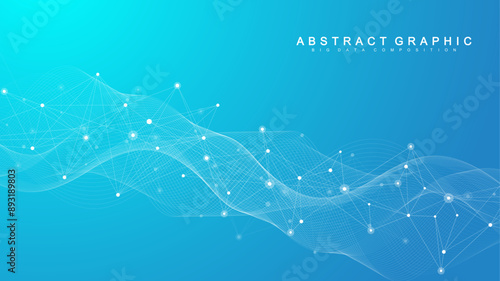 Global network connection banner design template. Header social network communication in the global business concept. Big data visualization. Internet technology