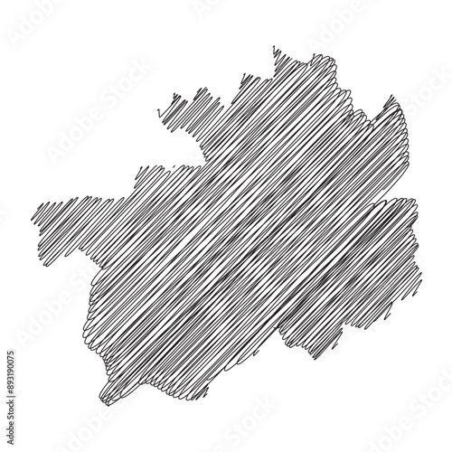 Guizhou China provinces thread map line vector illustration