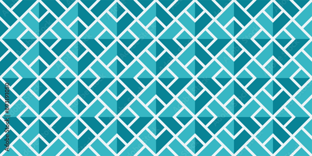 Fototapeta premium A blue and white patterned background with squares and triangles
