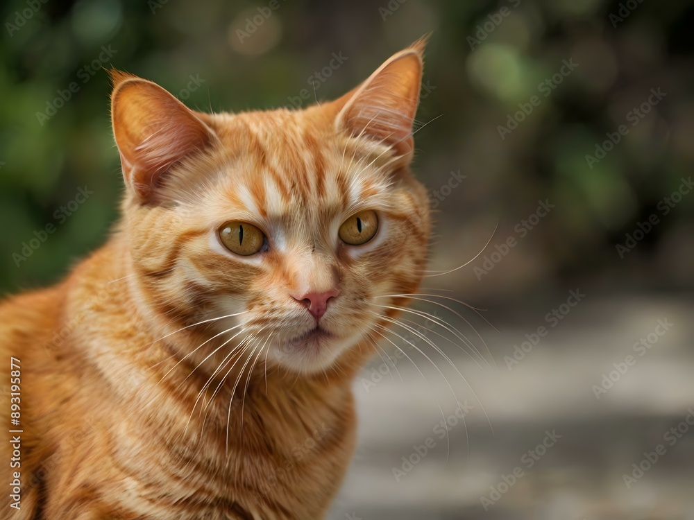 orange cat with blur background, orange cat is sitting and looking orange cat with blur background, orange cat is sitting and looking