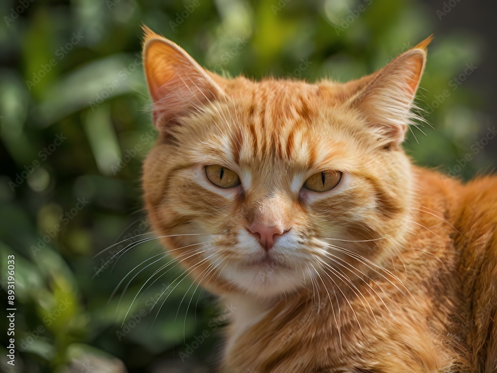orange cat with blur background, orange cat is sitting and looking orange cat with blur background, orange cat is sitting and looking