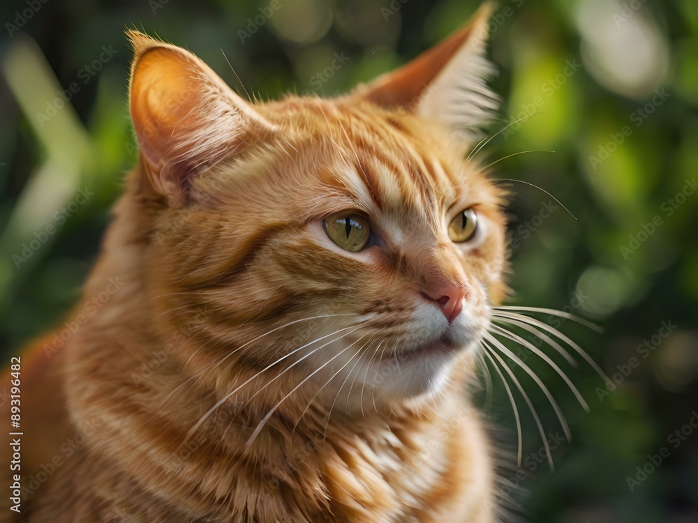 orange cat with blur background, orange cat is sitting and looking orange cat with blur background, orange cat is sitting and looking