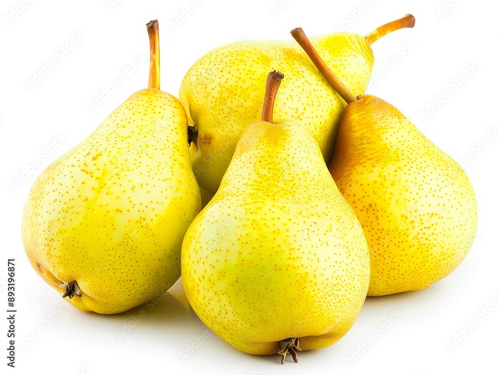 Vibrant Collection: Yellow Pears on a White Canvas Vibrant Collection: Yellow Pears on a White Canvas
