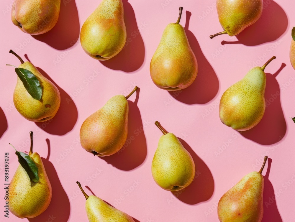 Pink Paradise: Vibrant Pears in a Colorful Fruit Pattern Pink Paradise: Vibrant Pears in a Colorful Fruit Pattern
