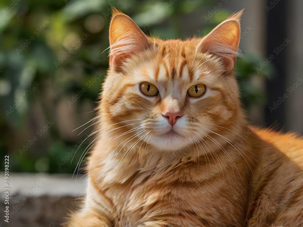 orange cat with blur background, orange cat is sitting and looking orange cat with blur background, orange cat is sitting and looking